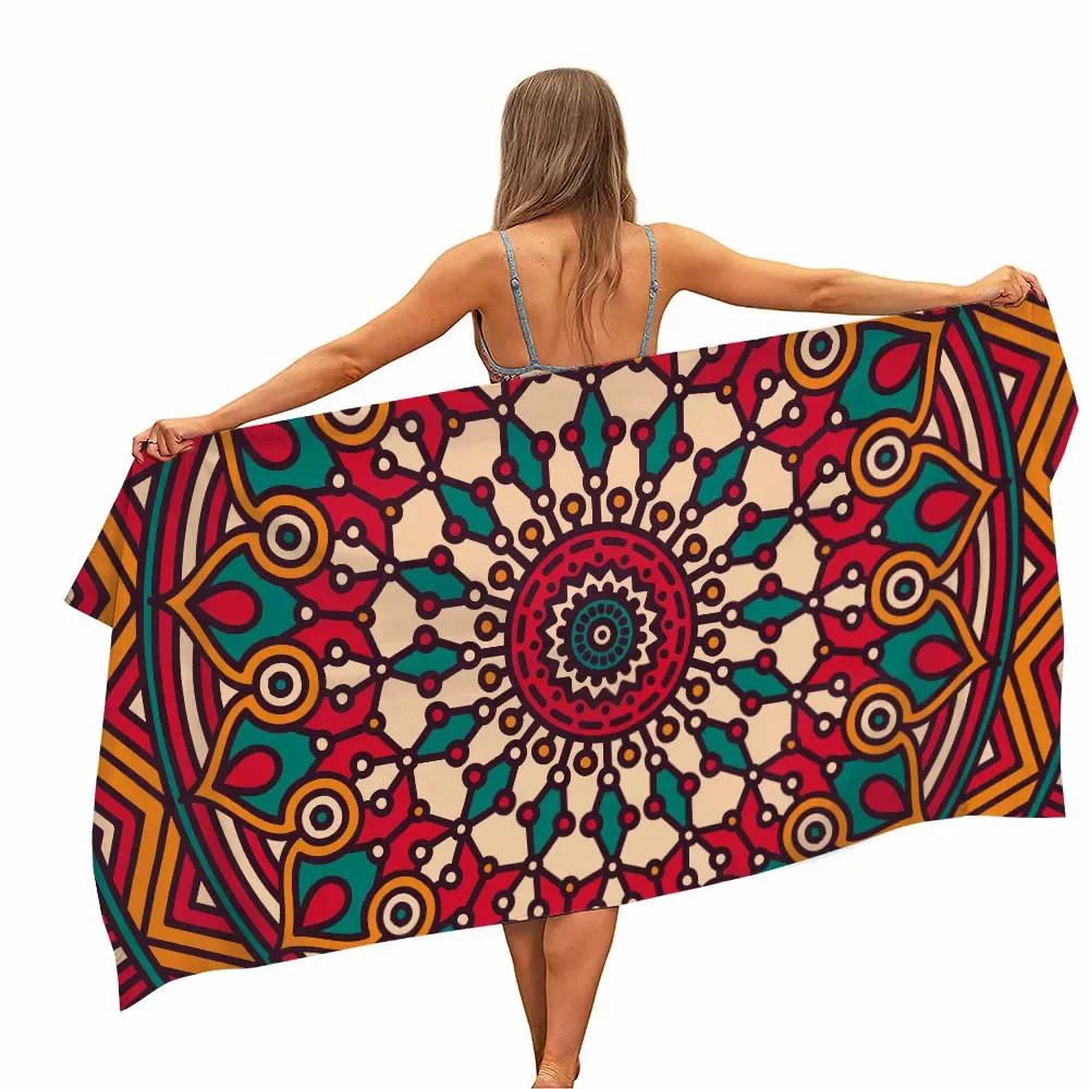 Mandala Elefant Mikrofaser Pool Strandtuch Tragbar Schnell Schnelltrocknend Sand Outdoor Reise Schwimmdecke Dünne Yogamatte Damen Herren