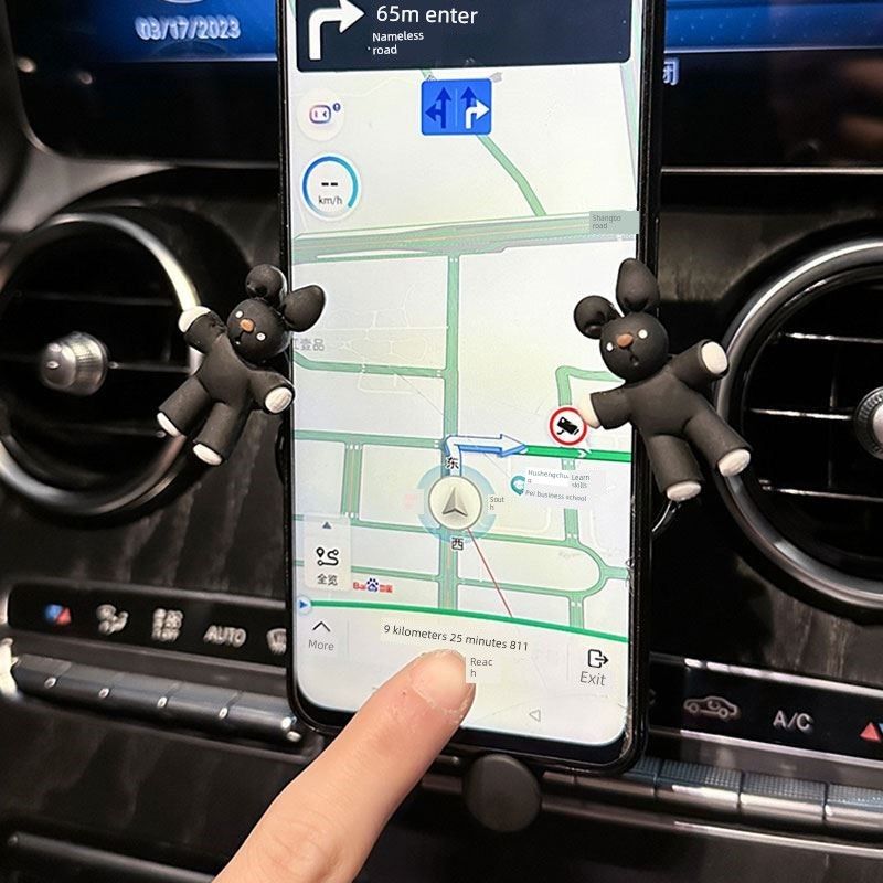 Mobile Phone Car Bracket Car Navigation Special Cute Car Fixed Car Support Frame Women Air Outlet Mobile Phone Holder