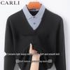 CARLI Men's Mock-Neck Faux-Layer Wool Blend Sweater