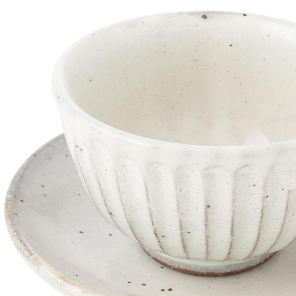 Cup and Saucer, Japanese Tableware, Powdered Finish, Kegimi (C/S), Mino Ware, Made In Japan, 10309