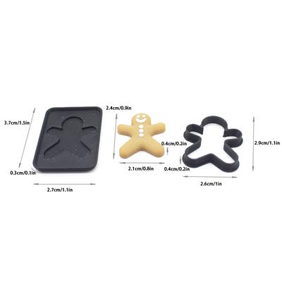 3 Pezzi Scala 1/12 Uomo Pan di Zenzero Umano in Miniatura Bambola da Forno Natalizia Casa delle Bambole Mini Stampo per Biscotti Giocattolo Cibo Cucina Finta