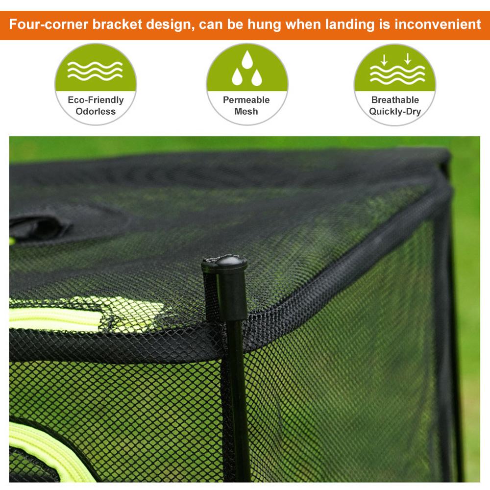 Camping Dry Net 4 Layer Foldable Drying Rack with Carry Bag Multifunctional Mesh Storage Basket for Outdoors Camping