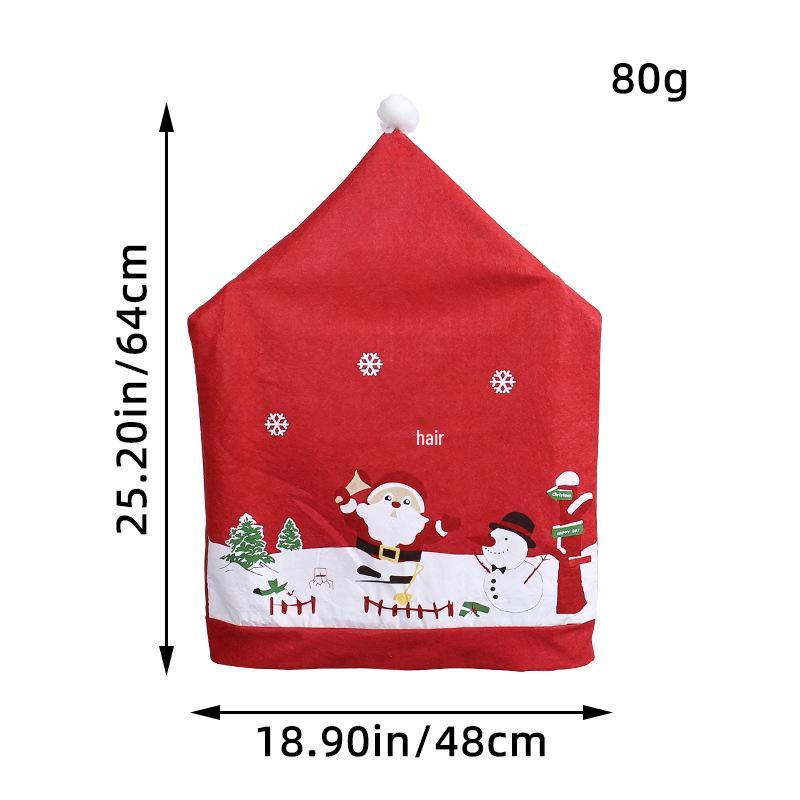 Santa Claus Chair Cover - Festive Non-Woven Table and Chair Decor for Home and Kitchen Christmas Display