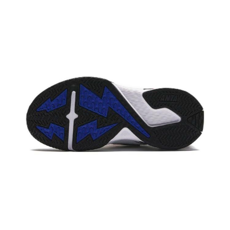 Anta Comfortable Simple Round Head Knob Shock Absorbing Wear Resistant Low Top Kids Running Shoes Kids sneaker Black White 312419961-1