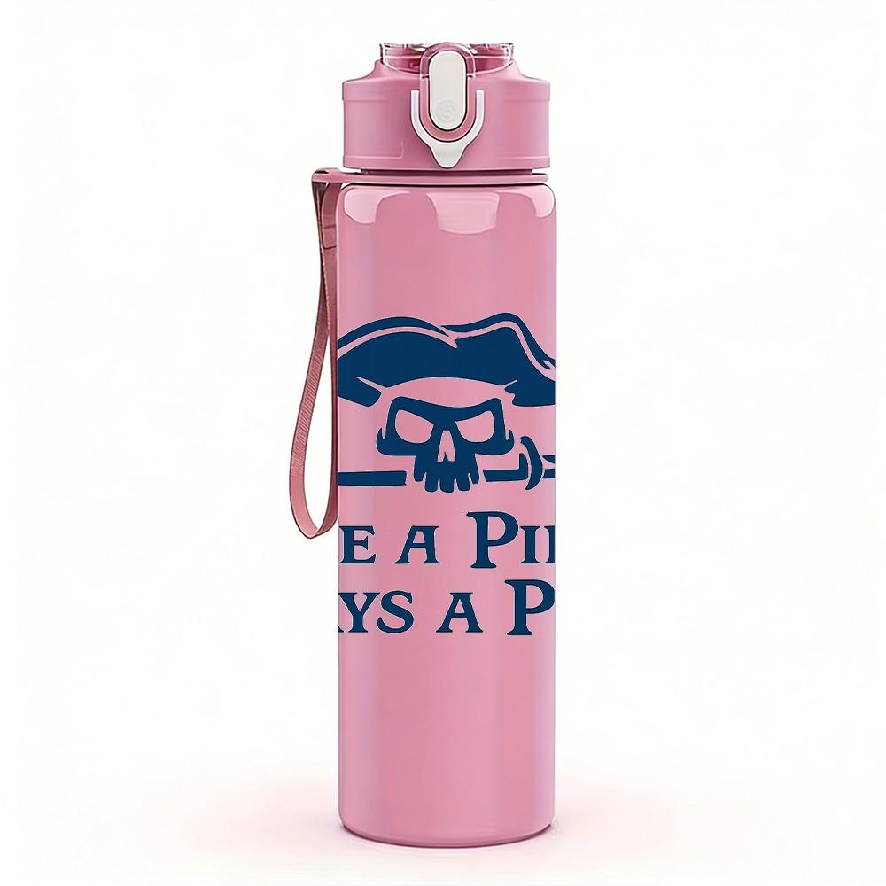 1PC Once A Pirate Always A Pirate 750ml Color Plastic Sports Water Bottle Leakproof Flip Straw Lid Suitable for Sports Office Home Use