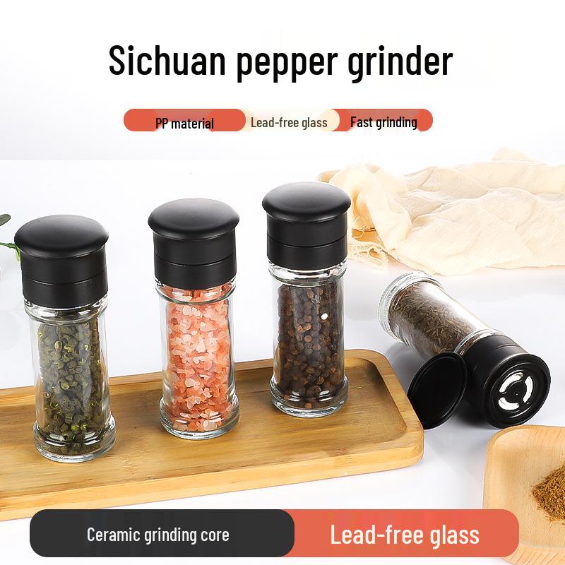 Glass Spice Jars with Rotating Multi-Hole Lids - Airtight Shakers for Pepper, Powder, and Kitchen Grinders