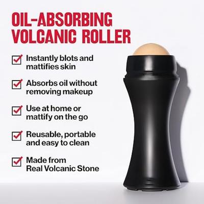 Volcanic Face Roller – Reusable Oil-Absorbing Blotting Tool for Shiny Skin, Mini Mattifying Roller for Makeup Touch-Ups On-the-Go