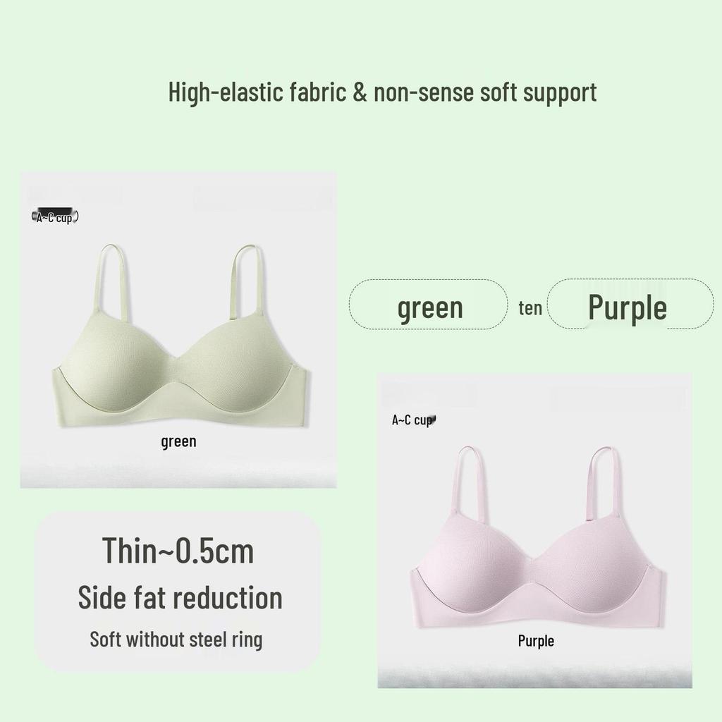 Palm You Bezszwowy Biustonosz Push-Up na Cienkich Ramiączkach dla Małych Biustów - Bezfiszbinowy, Niewidoczny Krój