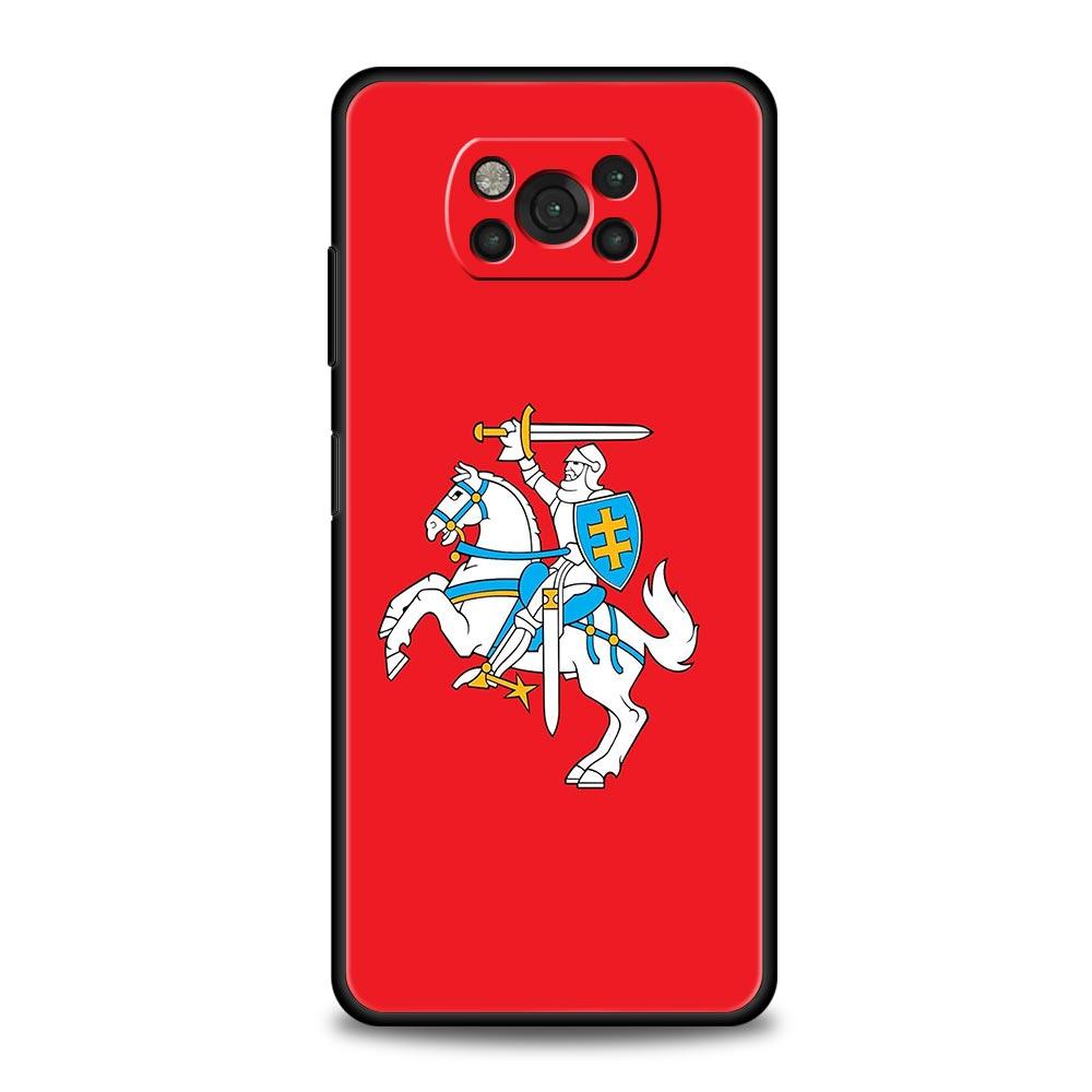 Flag of Lithuania Flag Phone Case For For Xiaomi Poco X6 X5 Pro X4 X3 NFC F5 Pro F4 F3 GT M5 M4 Pro 5G M3 C51 C50 C55 Soft Cover