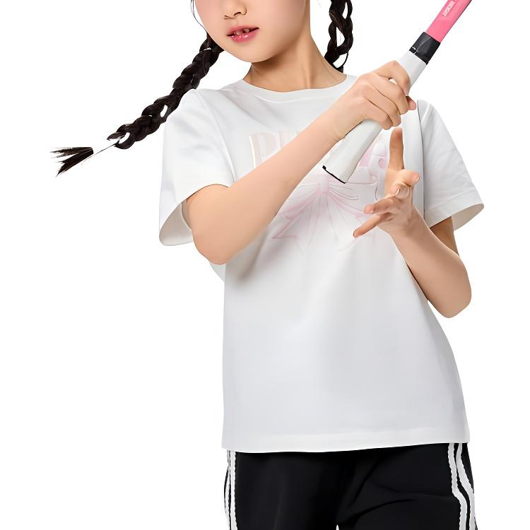 PUMA Sportstyle T Shirt SS25 Pearl White 10201 Children Aged 3 7 Years Old 353225117001-10201