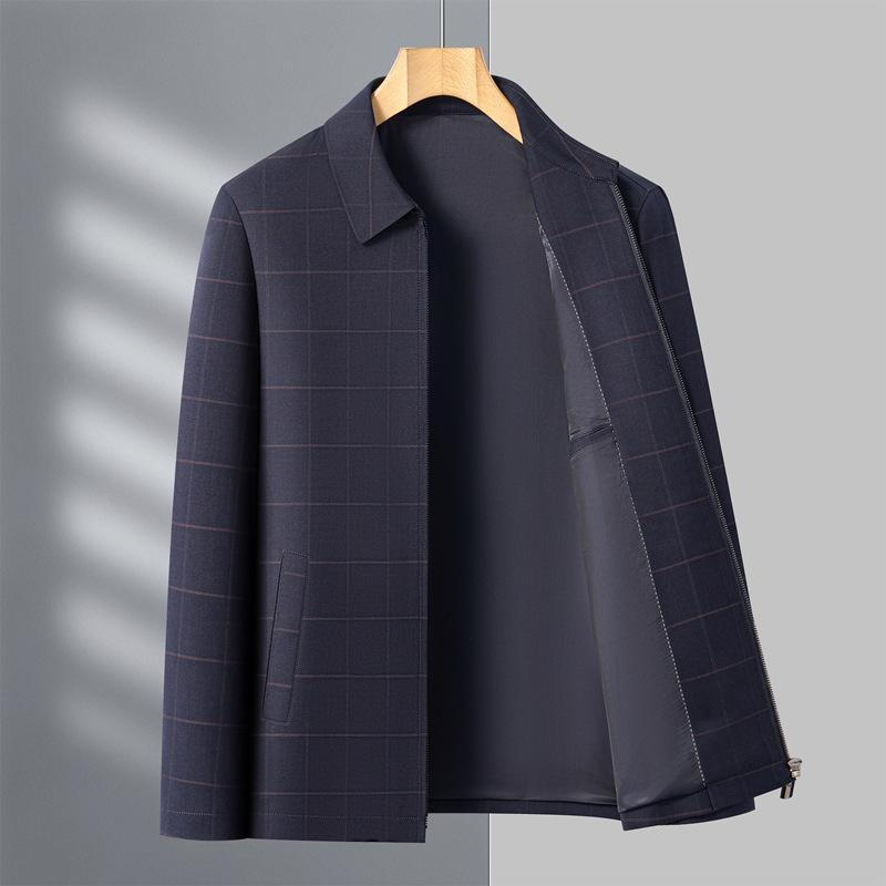 New Men's Jacket Spring and Autumn Jacket Middle-aged High-end Business Casual Jacket Dad Lapel Top