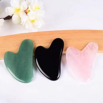 1Pc  Stone Gua Sha Massage Board For Face Rose Quartz Guasha Plate Jade Face Massager Scrapers Tools For Face Neck Back Body