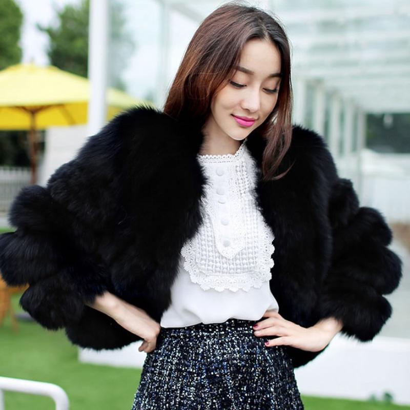 New Fashionable Winter Korean Edition Faux Fox Fur Grass Slim Fit Small Coat Faux Fur
