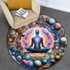 1Pc Lotus Meditation Circular Print Rug - home decoration Carpet For Living Room Bedroom Flooring Computer Chair Area Rug