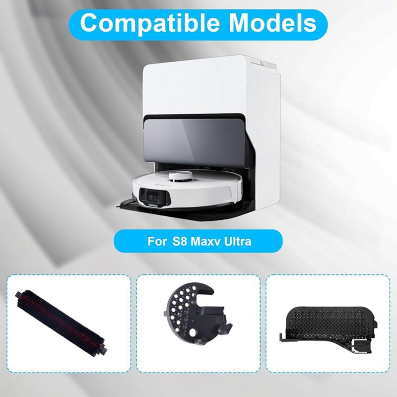 ABJI-Maintenance Brush Water Filter And Mop Scrubber Accessories For Roborock S8 Maxv Ultra Robot Vacuum Cleaner Parts