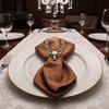 Elegant Wedding Table Accessories Christmas Deer Napkin Ring, Metal Elk Head Holder, Reusable Thanksgiving Decor Holiday Ring for Dining Winter Party