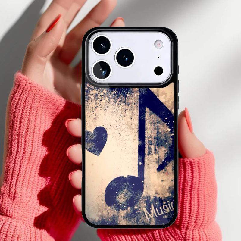Music Note Phone Case for iPhone 17 Air 16e 15 14 13 Pro Max Back Cover for 12 11 Pro Coque
