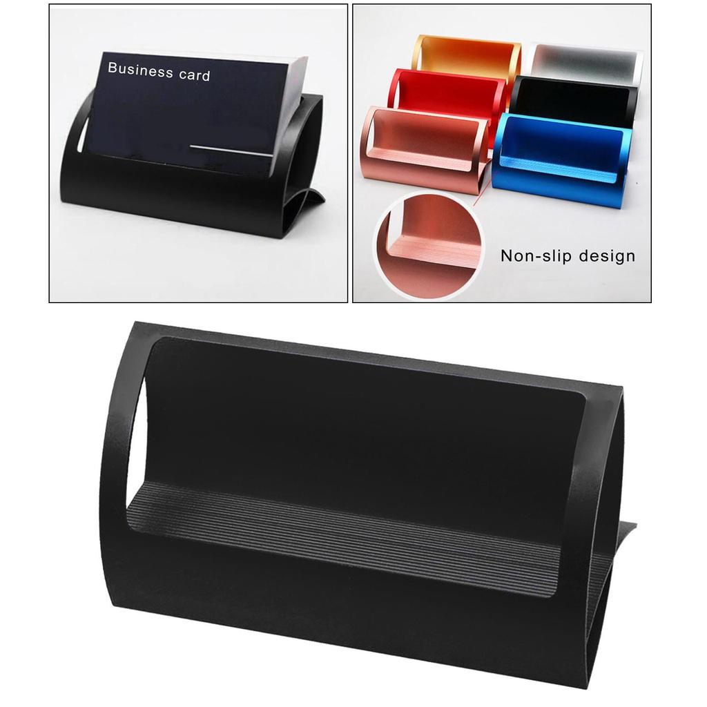 Stylish Aluminum Alloy Desktop Q Shape Business Card Holder for Tradeshows
