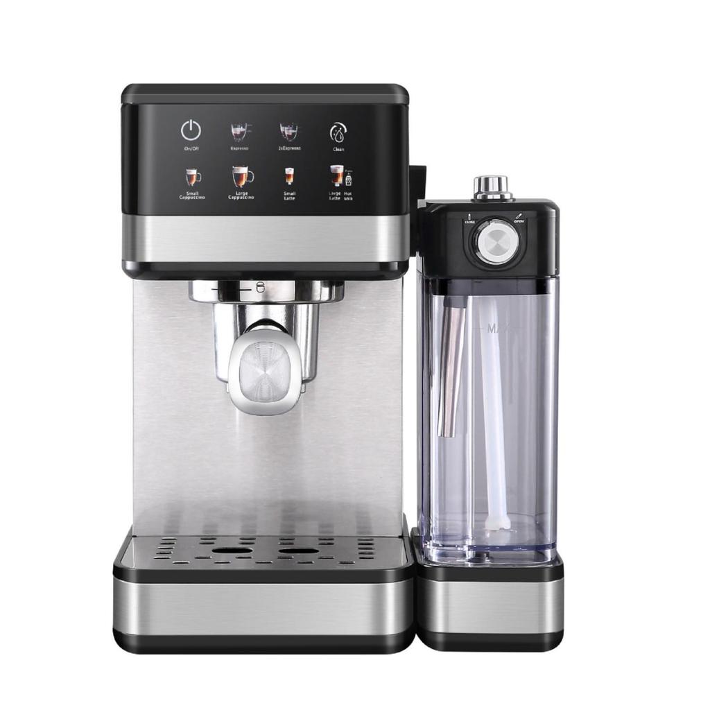 Intelligente italienische Espresso- und Cappuccino-Maschine mit Hochdruckextraktion und integriertem Milchaufschäumer