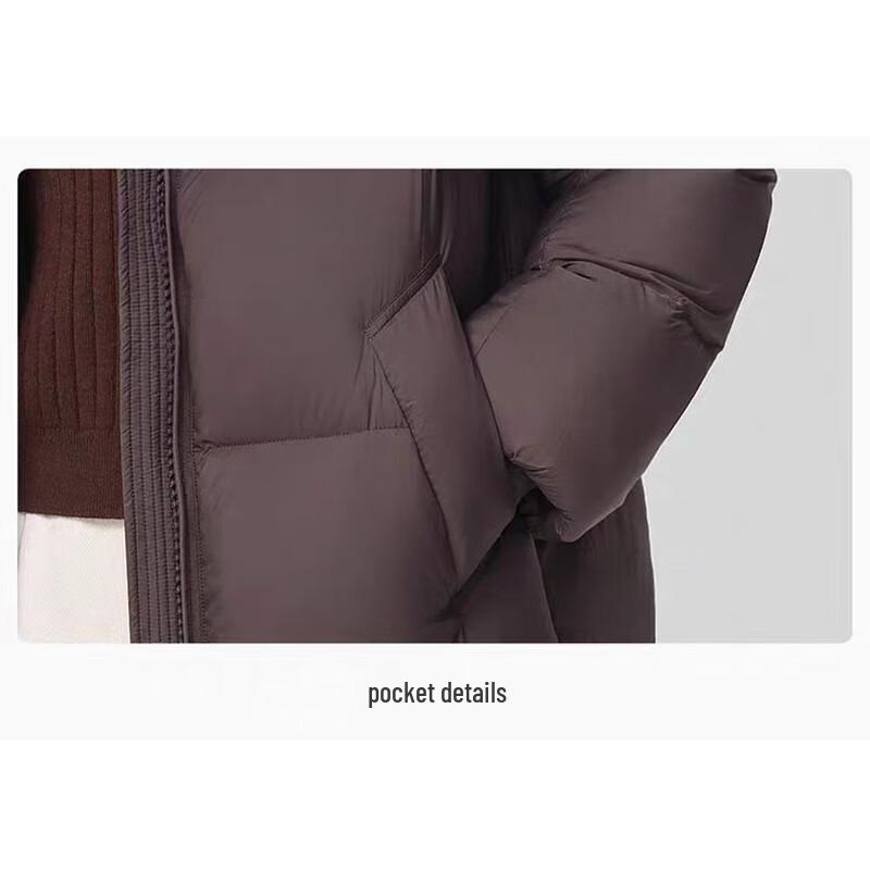 Xuezongfei Lange Daunenjacke mit Kapuze