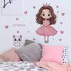 Cartoon Princess Little Cat Heart-shaped Bedroom Living Room Home Background Beautification and Decoration Wall Stickers