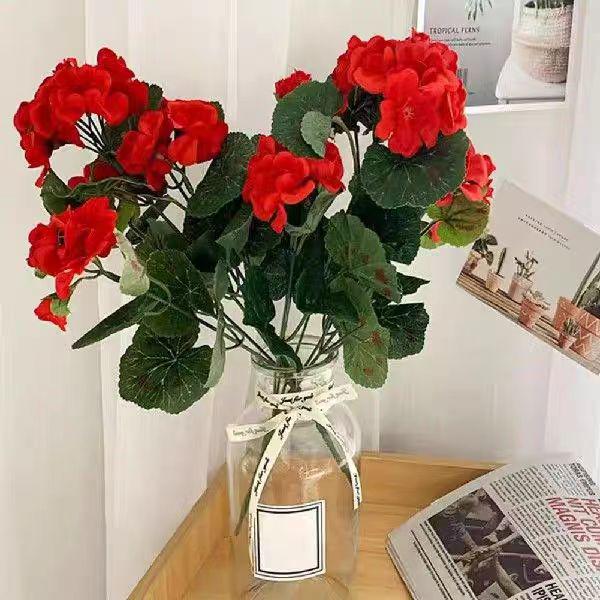 Best-selling Silk Begonia & Geranium Fake Flowers for Weddings and Home Decor