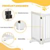 Freestanding Dog Gate, Foldable Pet Fence, Indoor Barrier, Stair Gate with Support Feet, 155 x 76 cm, White