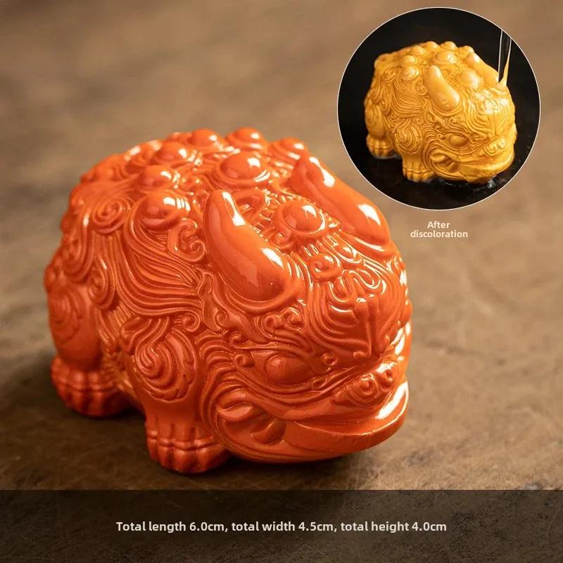 

Color-Changing Resin Tea Pet - Mini Zhaocai Pixiu Lion Figurine Cute Kung Fu Tea Set Accessories Unique Tea Table DecorationGift