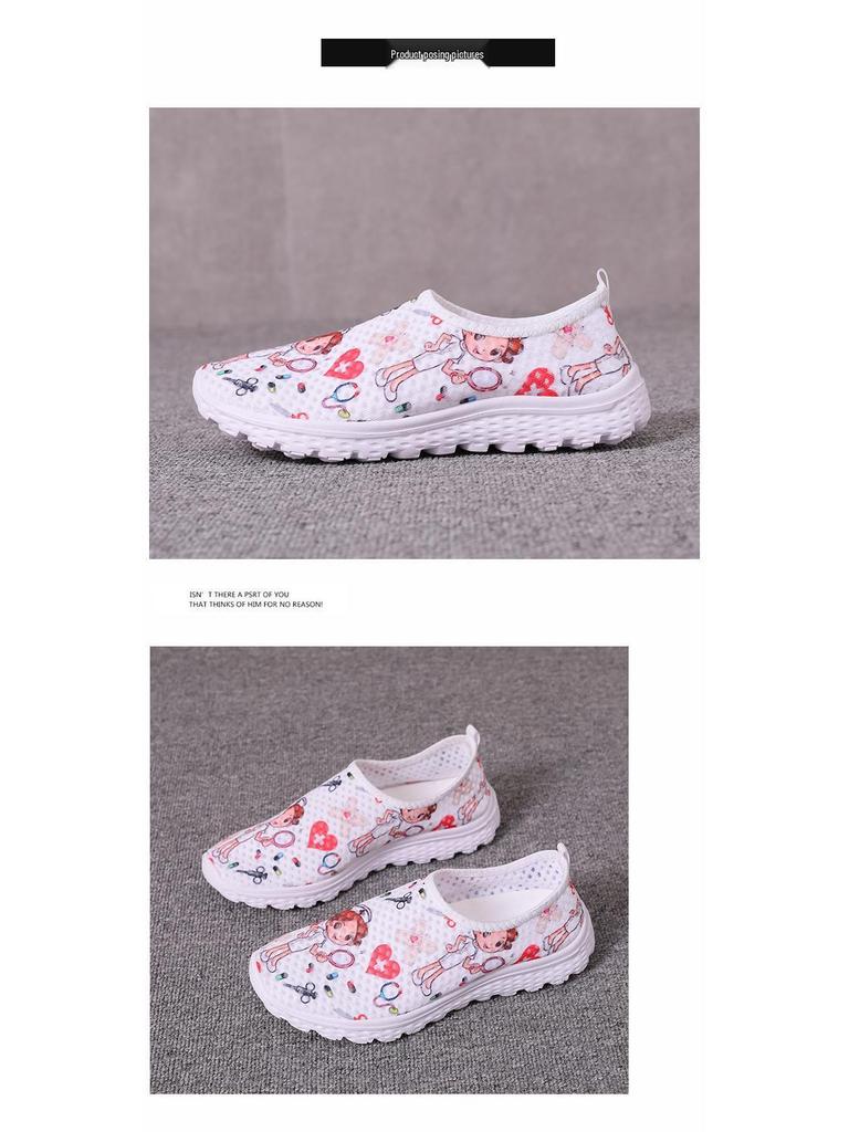 Women's Plus Size Cartoon Flats, Round Toe, Low-Cut, Size 43, Flat Heel - Casual Shoes In Stock