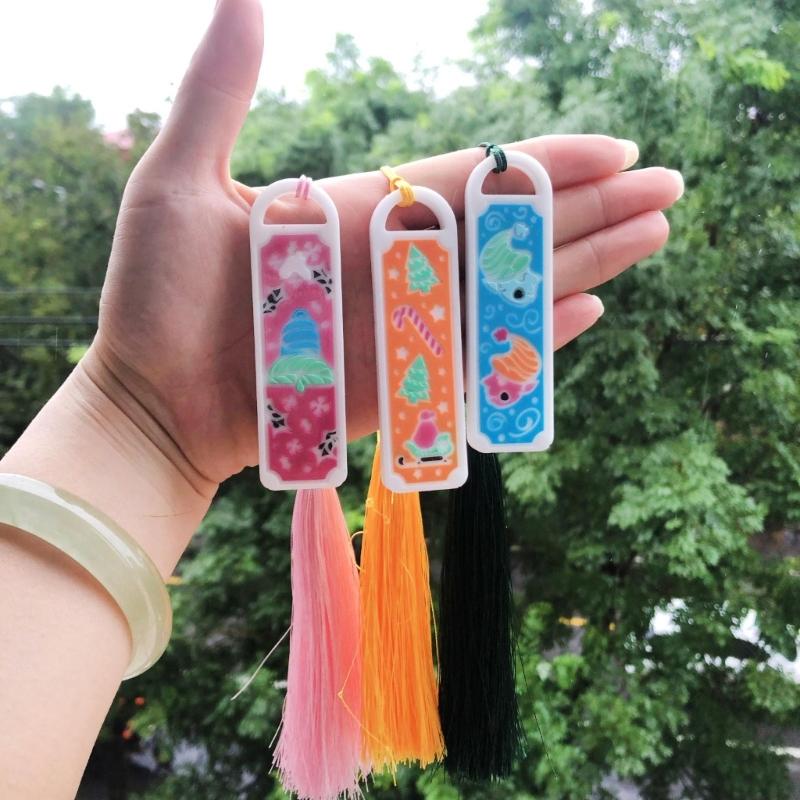 Glänzende Weihnachtslesezeichen Kollektion Schlüsselanhänger Silikonform DIY Schlüsselanhänger Anhänger Schmuck Epoxidharz Bastelformen