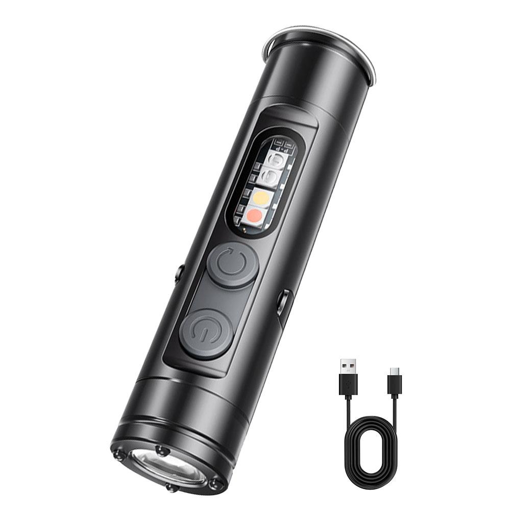 LED Micro Tool Flashlight with Hat Clip Portable Torch 3 Brightness Super Bright Flashlight for Outdoor Hiking Emergency