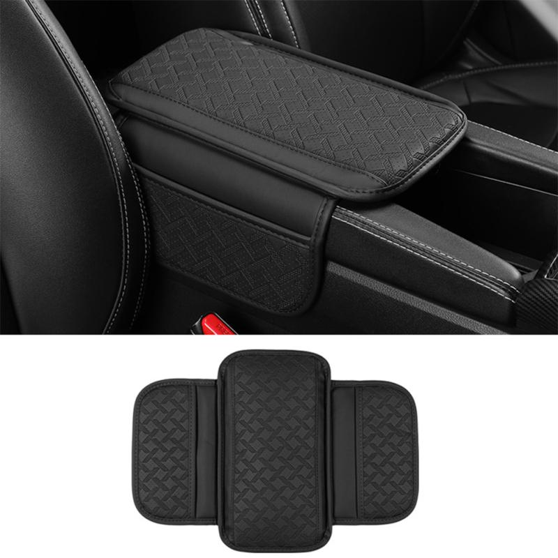 Κάλυμμα κεντρικής κονσόλας αυτοκινήτου, κάλυμμα μαξιλαριού υποβραχιόνιου από δέρμα αφρού μνήμης με πλαϊνή τσάντα αποθήκευσης, υποβραχιόνιο