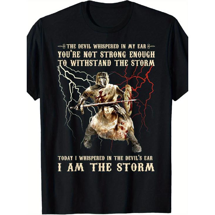 Medieval T-Shirt Featuring The Knights Templar, Inspired by The TV Show with a Latin Saying And a Knight Symbol, Designed for Fans of Medieval