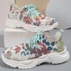 Fashion Leisure Flower Sports Single Shoes Women Spring Autumn Platform New Fashion Comfortable Breathable Lace Up Sneakers for Women