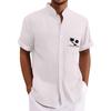 Men's Vintage Button Down Bowling Shirts Short Sleeve Summer Beach Shirt