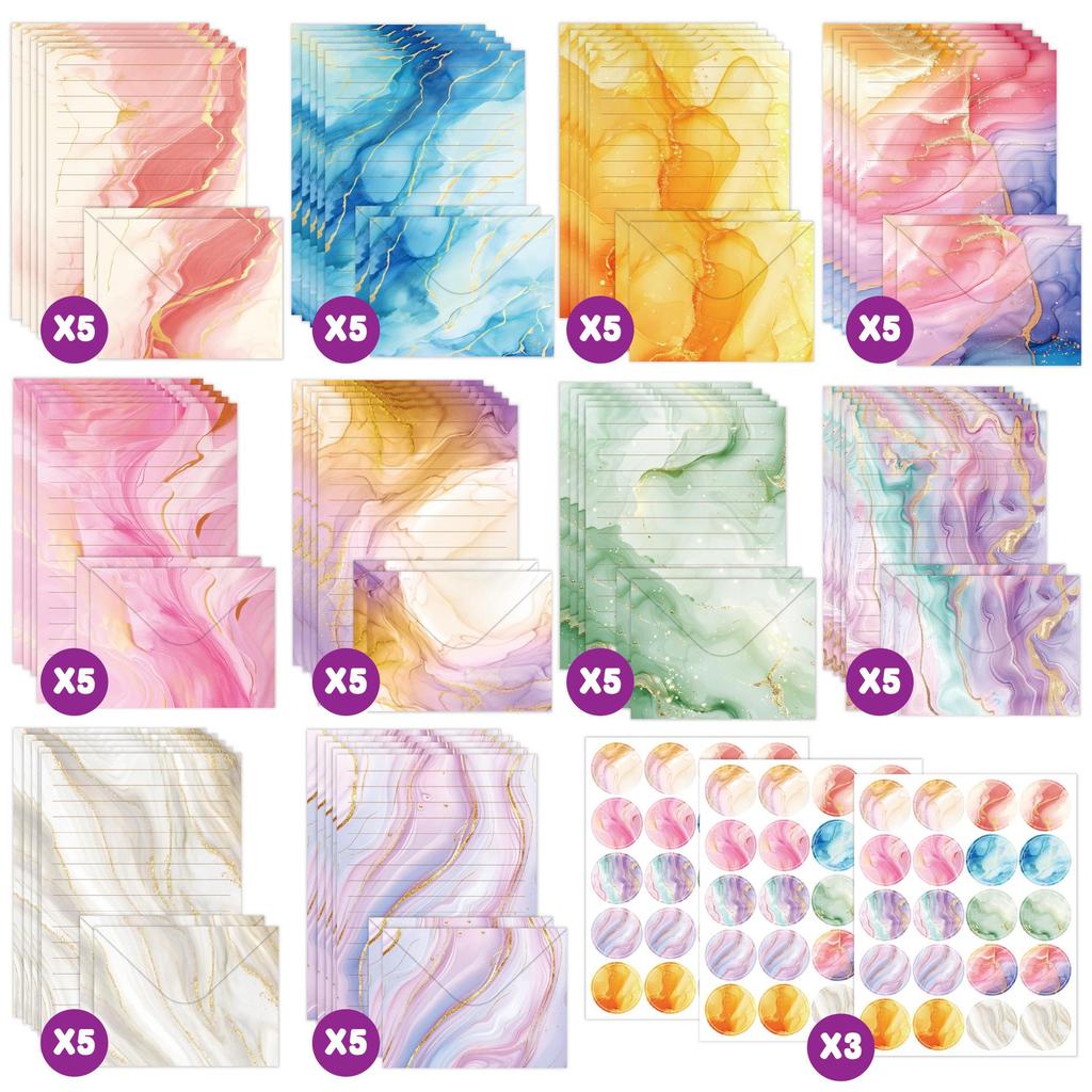 Set di Buste Regalo Letterarie Creative ad Acquerello da 160 Pezzi