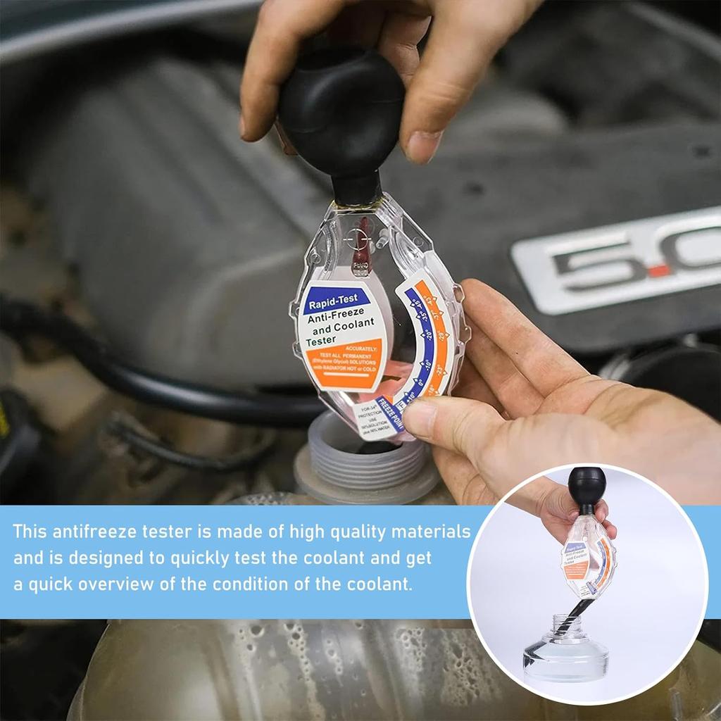 Coolant Tester, Accurate Dial Type Coolant Hydrometer Tester, 6/12/24V Car Battery Liquid Densitometer, Quality Automotive Antifreeze Tester For