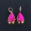 Facettierter Rubin Edelstein Kupfer Schmuck Handarbeit Frauen Ohrring Geschenk für Sie
