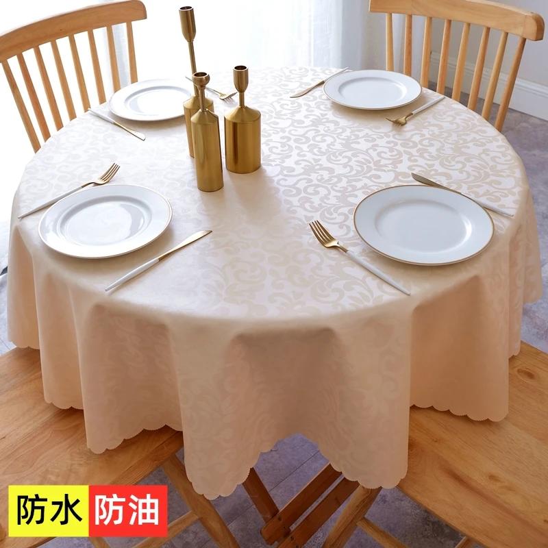 Minimalistische einfarbige Tischdecke, verdickte mehrfarbig bedruckte Tischdecke, wasserdicht, ölabweisend, staubdicht, rutschfest, Tischabdeckung 120cm round 1pcs