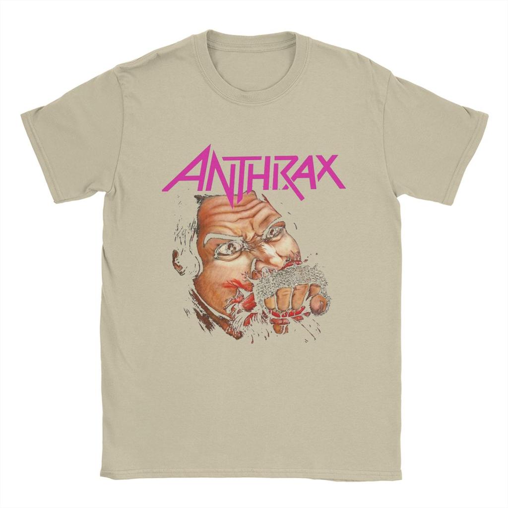 Anthrax Band T-Shirt for Men Crazy Cotton Tees Round Collar Short Sleeve T Shirt Printed Clothes