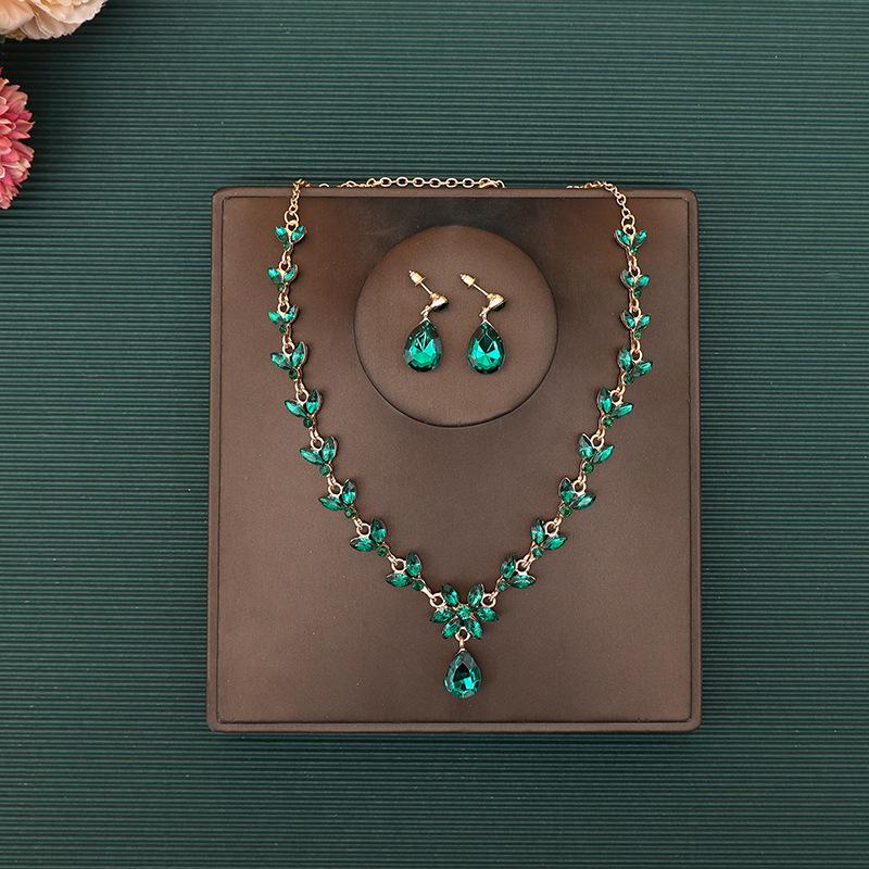 Koreański Zestaw Naszyjnika i Kolczyków Ślubnych - Cyrkonie i Perły Dodatki Ślubne