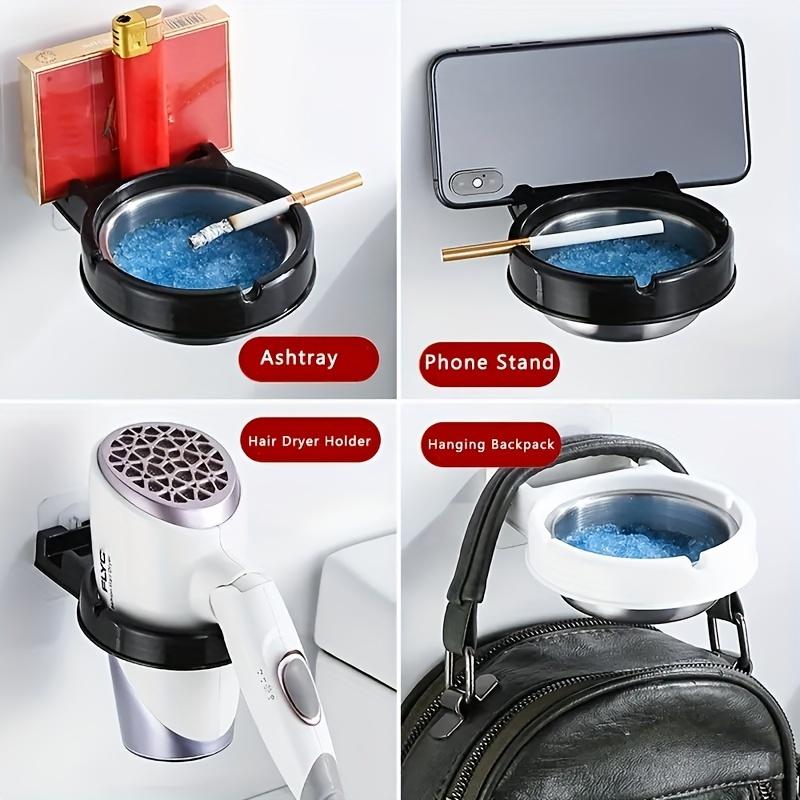 Windproof Stainless Steel Wall Mounted Ashtray - Minimalist Design for Home, Office, Indoor/Outdoor Use Smokeless Ashtray