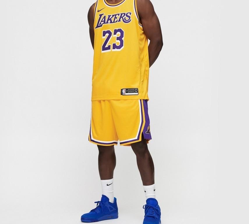 Nike NBA LA Lakers Lebron James Icon Edition Swingman Jersey 'Yellow'