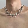 Punk Thorn Water Drop Necklace For Woman Man Trendy Hip Hop Clavicle Chain Choker New Y2k Kpop Couple  Gift