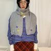 Japanese Style 3D Butterfly Embroidered Scarf - Autumn Winter Women's Knit Warm Neckwear