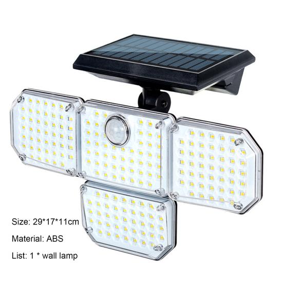 Wall Lamp Solar Energy Waterproof Solid Bright Low Power Consumption Illumination Wide Coverage Area Adjustable Heads Security LED Lights for Outdoor