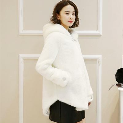 Kunstpelzmantel für Damen, mittellang, koreanische Version, Kunstfuchspelz, Kunstnerzpelz, neuer Pelzmantel für Damen, Winter