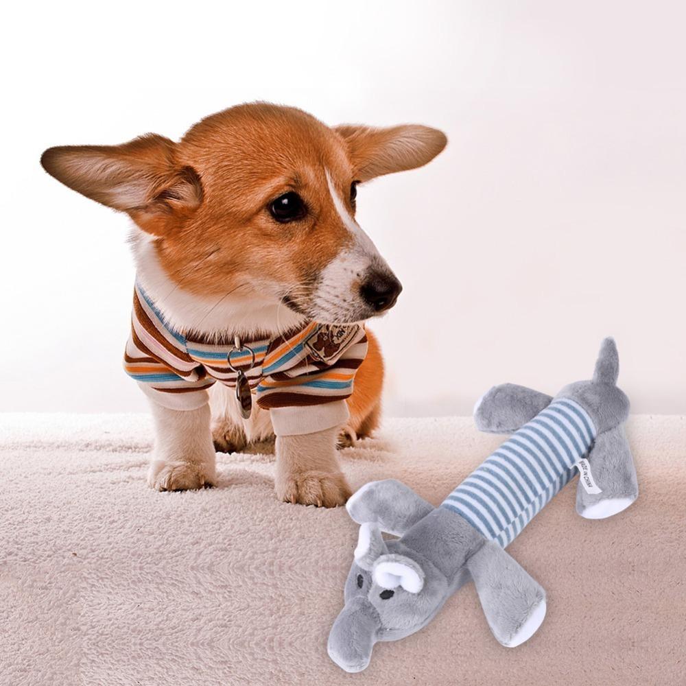 

Soft Plush Fabric Dog Squeaky Toy Striped Pattern Striped Elephant Toy Dog Chewing Play жовтий