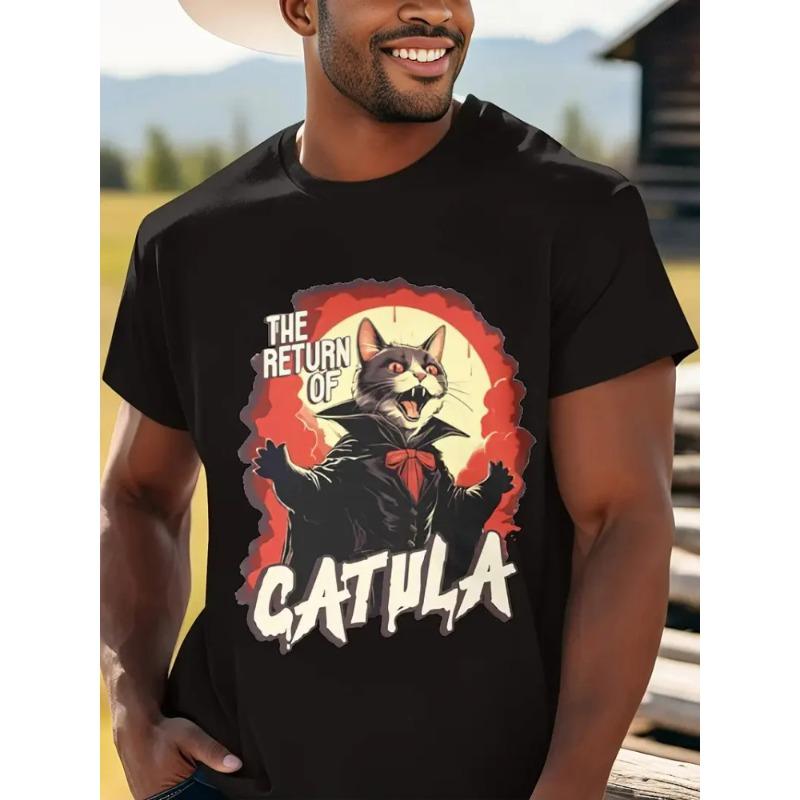 Summer Men Creative Crew-neck Short-sleeved T-shirt Melting Rubik Cube Print Casual Fashion Top Suitable For Outdoor Activities