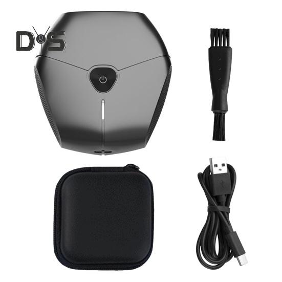 Herr Elektrisk Rakapparat Vattentät Typ-C Uppladdningsbar Mini Rese Roterande Rakapparat Bärbar Hår Skäggtrimmer Borttagningsverktyg Pappa Pojkvän Gåva